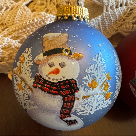 CHRISTMAS BY KREBS VTG Painted Ornaments Lot Snowman Teddy Bear - Picture 2 of 6